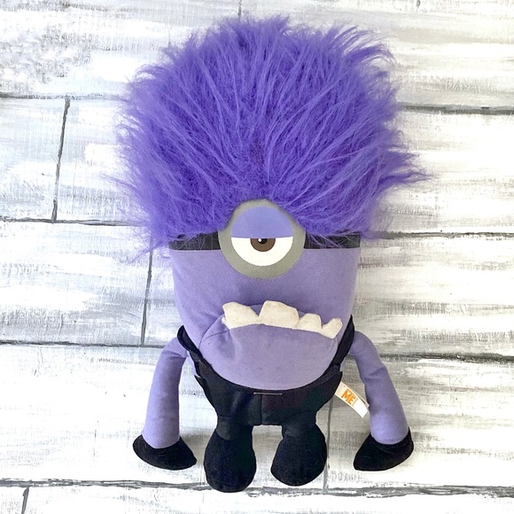 Despicable Me Evil Minion One Eye Purple Plush 18” Toy Factory Minions 2014 - Picture 3 of 13